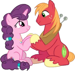 Size: 688x651 | Tagged: safe, derpibooru import, edit, edited screencap, editor:pascalmulokozi2, screencap, big macintosh, sugar belle, pony, g4, season 9, the big mac question, spoiler:s09, background removed, duo, duo male and female, female, image, male, mare, my little pony, png, romance, romantic, shipping, simple background, smiling, stallion, straight, sugarmac, transparent background