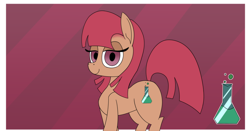 Size: 4096x2160 | Tagged: safe, artist:suryfromheaven, derpibooru import, oc, oc:ludmila serenity, earth pony, pony, backstory, backstory in description, beaker, chemistry, crossed legs, female, image, looking at you, mare, png, solo