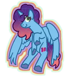 Size: 822x898 | Tagged: safe, artist:zoeyhorse, derpibooru import, alicorn, pony, g5, alicornified, female, image, mare, misty brightdawn, mistycorn, outline, partially open wings, png, race swap, simple background, smiling, solo, transparent background, wings