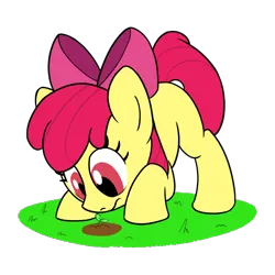 Size: 800x800 | Tagged: safe, artist:unitxxvii, derpibooru import, apple bloom, earth pony, pony, g4, female, filly, foal, image, looking at something, mare, png, simple background, solo, sprout, transparent background