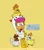 Size: 1801x2048 | Tagged: safe, artist:garybaldor, derpibooru import, scootaloo, bird, chicken, human, equestria girls, g4, animal costume, chicken suit, clothes, costume, eyebrows visible through hair, female, image, jpeg, meme, plushie, pouting, scootachicken, signature, simple background, sitting, socks, yellow background