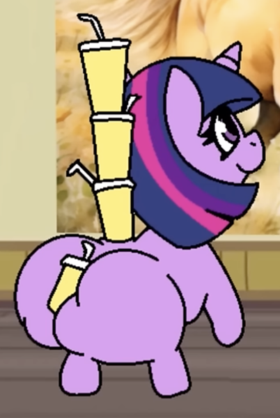 Size: 682x1018 | Tagged: safe, artist:tamers12345, derpibooru import, twilight sparkle, pony, unicorn, g4, butt, butt hold, cup, drinking straw, horn, image, juice, lemonade, my little pony: starsong and toola roola come to visit, png