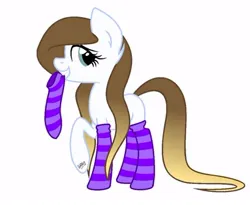 Size: 474x389 | Tagged: artist needed, source needed, safe, derpibooru import, oc, oc:katzy, earth pony, pony, adorasexy, clothes, cute, female, happy, image, jpeg, missing cutie mark, pretty, sexy, smiling, smirk, socks, solo, solo female, stockings, thigh highs, white coat