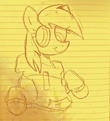 Size: 1125x1243 | Tagged: safe, artist:catponything, derpibooru import, derpy hooves, pegasus, pony, g4, clothes, half body, hoodie, image, jpeg, lined paper, smiling, solo, traditional art