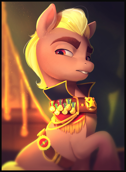 Size: 1189x1618 | Tagged: safe, artist:imalou, derpibooru import, official, sprout cloverleaf, earth pony, pony, g5, my little pony: a new generation, spoiler:g5, concept art, cropped, cursor, emperor sprout, image, jpeg, male, solo, soviet, stallion