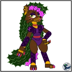 Size: 2000x2000 | Tagged: safe, artist:dice-warwick, derpibooru import, oc, oc:terra timberwolf, unofficial characters only, diamond dog, robot, timber wolf, fallout equestria, 80's fashion, 80s, 80s hair, fallout equestria: desperados, fanfic art, five nights at freddy's, image, png, solo