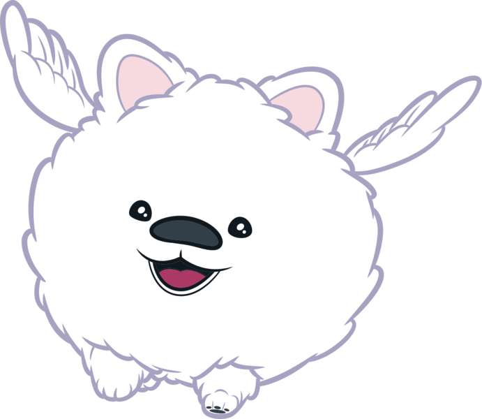 Size: 1333x1158 | Tagged: safe, derpibooru import, official, cloudpuff, dog, pomeranian, g5, my little pony: make your mark, .ai available, .svg available, flying pomeranian, g5 brand assets, image, male, png, simple background, solo, transparent background, vector, winged dog