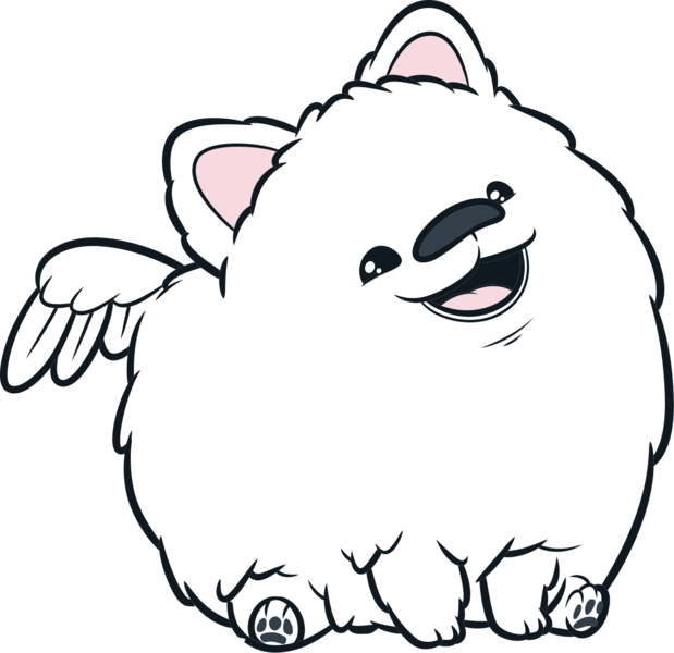 Size: 1214x1176 | Tagged: safe, derpibooru import, official, cloudpuff, dog, pomeranian, g5, my little pony: make your mark, .ai available, .svg available, flying pomeranian, g5 brand assets, image, male, png, simple background, solo, transparent background, vector, winged dog