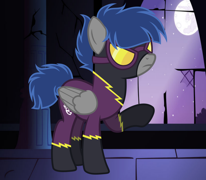 Size: 1920x1678 | Tagged: safe, artist:tkn297, derpibooru import, oc, oc:shadow gear, pegasus, pony, clothes, costume, image, male, png, shadowbolts costume, solo, stallion