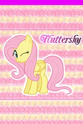 Size: 400x600 | Tagged: safe, artist:aceofponies, derpibooru import, fluttershy, pegasus, pony, g4, female, image, jpeg, looking at you, mare, one eye closed, solo, wallpaper, wink, winking at you