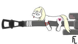 Size: 1400x800 | Tagged: safe, artist:feraline(r), derpibooru import, oc, oc:aryanne, artillery, image, nazi, png, simple background, swastika, transparent background, wehrmacht