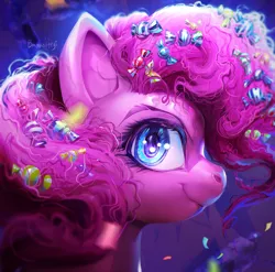 Size: 1893x1869 | Tagged: safe, artist:bananitryi, derpibooru import, pinkie pie, earth pony, pony, g4, big eyes, fanart, image, my little pony, png, sfw