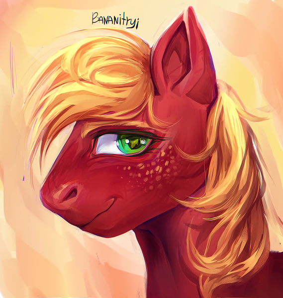 Size: 1941x2048 | Tagged: safe, artist:bananitryi, derpibooru import, big macintosh, earth pony, pony, g4, green eyes, image, png, solo