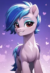 Size: 832x1216 | Tagged: safe, ai content, derpibooru import, machine learning generated, prompter:cypher, pegasus, pony, g5, abstract background, ambiguous gender, arpeggia, image, jpeg, solo