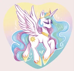 Size: 4665x4443 | Tagged: safe, derpibooru import, princess celestia, alicorn, g4, cute, digital art, drawing, heart, horn, image, my little pony, png, procreate app, spread wings, wings