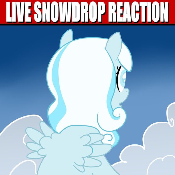 Size: 1200x1200 | Tagged: safe, artist:pony quarantine, derpibooru import, oc, oc:snowdrop, unofficial characters only, pegasus, pony, blind, facing away, female, filly, foal, image, jpeg, live tucker reaction, meme, solo, spread wings, wings