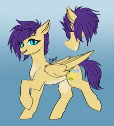 Size: 1884x2092 | Tagged: safe, artist:soff, derpibooru import, oc, oc:lemon party, unofficial characters only, pegasus, pony, cutie mark, cyan eyes, female, folded wings, image, mare, pegasus oc, png, purple mane, reference sheet, short mane, slit pupils, solo, solo female, walking, wings, yellow coat