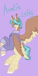 Size: 1026x2048 | Tagged: safe, artist:whimday, derpibooru import, auntie lofty, pegasus, pony, g4, alternate design, clothes, female, image, jpeg, mare, solo, unshorn fetlocks