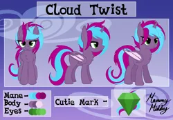 Size: 2360x1640 | Tagged: safe, artist:mommymidday, derpibooru import, oc, oc:cloud twist, unofficial characters only, alicorn, bat pony, bat pony alicorn, pony, alicorn oc, bat pony oc, bat wings, chest fluff, cutie mark, horn, image, male, png, reference sheet, stallion, wings