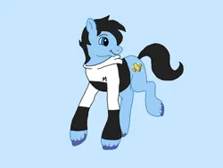 Size: 1080x810 | Tagged: safe, artist:shucku, derpibooru import, oc, oc:makaroni, earth pony, g2, base used, clothes, hood, hoodie, image, male, male oc, png, simple background