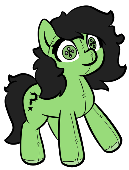 Size: 433x569 | Tagged: safe, artist:harmonicglow, derpibooru import, oc, oc:anonfilly, unofficial characters only, original species, plush pony, pony, button eyes, female, filly, image, plushie, png, seams, simple background, solo, transparent background