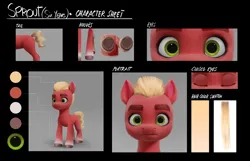 Size: 4917x3162 | Tagged: safe, derpibooru import, official, sprout cloverleaf, earth pony, pony, g5, my little pony: a new generation, colt, colt sprout cloverleaf, concept art, foal, image, jpeg, male, solo, underhoof, unshorn fetlocks, younger