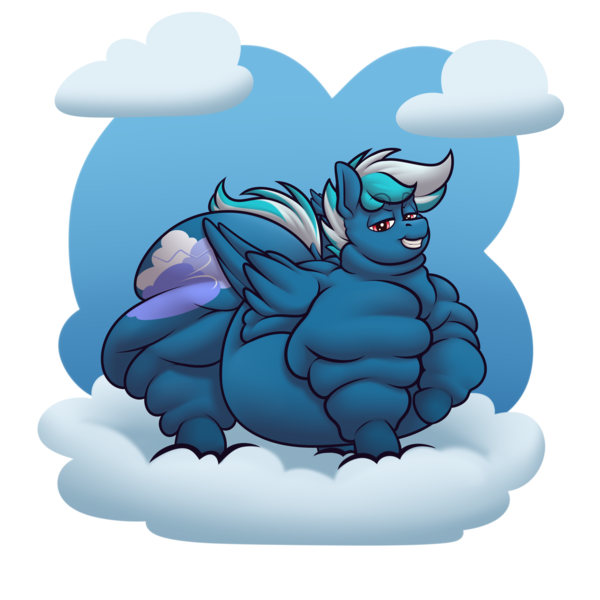 Size: 5500x5500 | Tagged: suggestive, artist:owloffortune, derpibooru import, oc, unofficial characters only, pegasus, pony, cloud, fat, fat fetish, fetish, image, male, morbidly obese, obese, pegasus oc, png, rolls of fat, simple background, solo, stallion, transparent background, wings