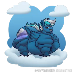 Size: 5500x5500 | Tagged: suggestive, artist:owloffortune, derpibooru import, oc, unofficial characters only, pegasus, pony, cloud, fat, fat fetish, fetish, image, male, morbidly obese, obese, pegasus oc, png, rolls of fat, simple background, solo, stallion, transparent background, wings