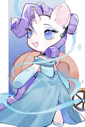 Size: 1181x1748 | Tagged: safe, artist:puzi, derpibooru import, rarity, pony, semi-anthro, unicorn, g4, alternate hairstyle, arm hooves, bipedal, carriage, cinderella, clothes, cosplay, costume, crossover, cute, dress, ear piercing, female, gloves, horn, image, long gloves, mare, no pupils, open mouth, piercing, png, princess, pumpkin, raribetes, simple background, solo, transparent background