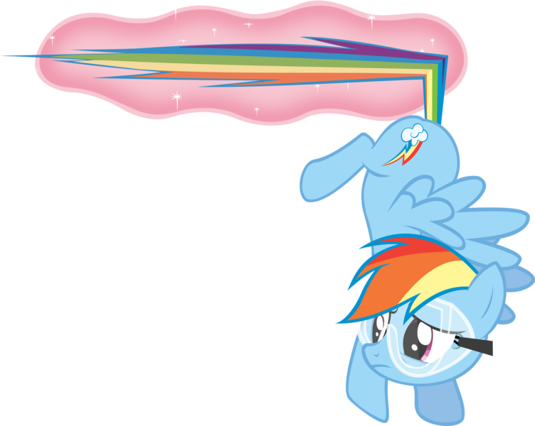 Size: 1280x1021 | Tagged: safe, artist:krazy3, derpibooru import, rainbow dash, pegasus, pony, g4, lesson zero, female, goggles, image, mare, my little pony, png, simple background, solo, tail, tail pull, transparent background, vector