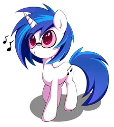 Size: 1132x1265 | Tagged: safe, artist:grumblepluck, derpibooru import, vinyl scratch, pony, unicorn, g4, female, horn, image, png, simple background, solo, vinyl's glasses, whistling, white background