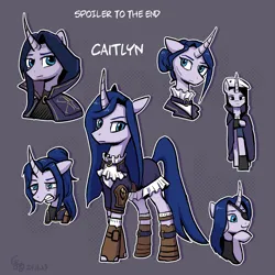 Size: 3069x3069 | Tagged: safe, artist:brella, derpibooru import, ponified, pony, unicorn, alternate hairstyle, arcane, caitlyn, horn, image, league of legends, multeity, png, solo