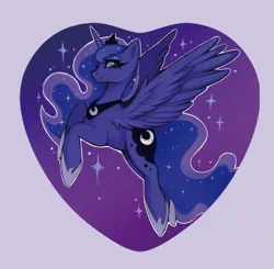 Size: 1749x1714 | Tagged: safe, artist:faelitha, derpibooru import, princess luna, alicorn, pony, g4, cute, digitalart, drawing, horn, image, moon, my little pony, png, procreate app, solo, stars, wings