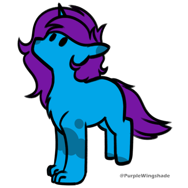 Size: 3000x3000 | Tagged: safe, artist:purple wingshade, derpibooru import, oc, oc:creatio, unofficial characters only, dog, dog pony, original species, pony, unicorn, horn, image, png, solo