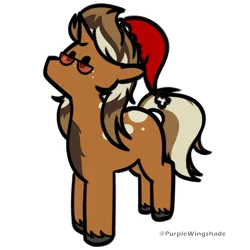 Size: 3000x3000 | Tagged: safe, artist:purple wingshade, derpibooru import, oc, oc:macchiato, unofficial characters only, pony, unicorn, christmas, hat, holiday, horn, image, png, santa hat, solo