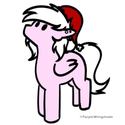 Size: 3000x3000 | Tagged: safe, artist:purple wingshade, derpibooru import, oc, oc:feather spread, unofficial characters only, pegasus, pony, christmas, hat, holiday, image, png, santa hat, solo