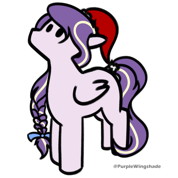 Size: 3000x3000 | Tagged: safe, artist:purple wingshade, derpibooru import, oc, oc:azure serenity, unofficial characters only, pegasus, pony, christmas, hat, holiday, image, png, santa hat, solo