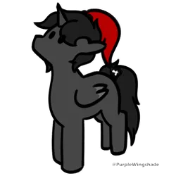 Size: 3000x3000 | Tagged: safe, artist:purple wingshade, derpibooru import, oc, oc:halo, unofficial characters only, alicorn, pegasus, pony, unicorn, christmas, hat, holiday, horn, image, png, santa hat, solo