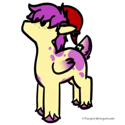 Size: 3000x3000 | Tagged: safe, artist:purple wingshade, derpibooru import, oc, oc:purple wingshade, unofficial characters only, deer, hybrid, original species, pegasus, pony, christmas, hat, holiday, image, png, santa hat, solo