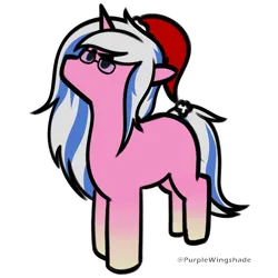 Size: 3000x3000 | Tagged: safe, artist:purple wingshade, derpibooru import, oc, oc:alto legato, unofficial characters only, pony, unicorn, christmas, hat, holiday, horn, image, png, santa hat, solo