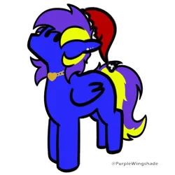 Size: 3000x3000 | Tagged: safe, artist:purple wingshade, derpibooru import, oc, oc:spacer rhythmic, unofficial characters only, pegasus, pony, christmas, hat, holiday, image, png, santa hat, solo