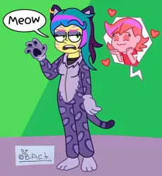 Size: 535x583 | Tagged: safe, artist:garybaldor, derpibooru import, posey (g5), human, equestria girls, g4, g5, cat ears, clothes, costume, ear piercing, earring, equestria girls-ified, eyeshadow, face paint, female, g5 to equestria girls, g5 to g4, generation leap, humanized, image, jewelry, jpeg, makeup, paw gloves, paw pads, paws, piercing, roleplaying, signature, windy