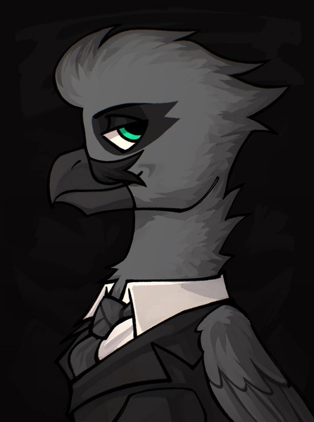 Size: 1040x1400 | Tagged: safe, artist:bunnyshrubby, derpibooru import, oc, oc:karl legreif, unofficial characters only, gryphon, equestria at war mod, beak, bust, clothes, facial hair, griffon oc, image, jacket, jpeg, male, moustache, necktie, portrait, solo, suit, updated portrait, updated portraits, updated portraits from the equestria at war mod, wings