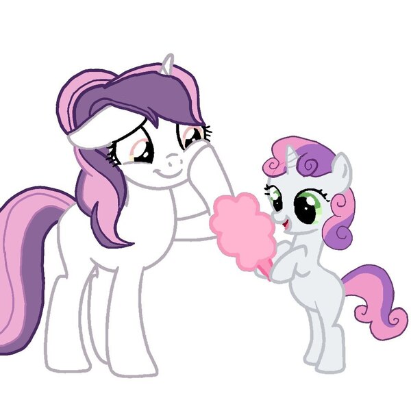 Size: 1000x1000 | Tagged: safe, artist:weker, derpibooru import, sweetie belle, oc, oc:sweetieck dreams, pony, unicorn, g4, butt, colored hooves, cotton candy, cute, eyelashes, female, filly, flower, foal, hooves, horn, image, jpeg, mare, needs more jpeg, not sweetie belle, orange eyes, plot, ship:dreamsbelle, simple background, smiling, tail, two toned mane, two toned tail, unicorn horn, white background