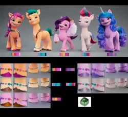 Size: 6051x5535 | Tagged: safe, derpibooru import, official, hitch trailblazer, izzy moonbow, pipp petals, sunny starscout, zipp storm, earth pony, pegasus, pony, unicorn, g5, my little pony: a new generation, bracelet, concept art, female, group, horn, image, jewelry, male, mane five, mare, png, quintet, red eyes, red-eyed pipp, stallion