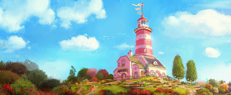 Size: 2000x826 | Tagged: safe, derpibooru import, official, g5, my little pony: a new generation, cloud, concept art, image, jpeg, no pony, outdoors, sky, sunny starscout's lighthouse