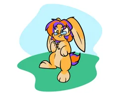 Size: 2000x1497 | Tagged: safe, artist:zutcha, derpibooru import, oc, unofficial characters only, rabbit, animal, bunnified, chest fluff, glasses, heterochromia, image, jpeg, male, ponysona, solo, species swap