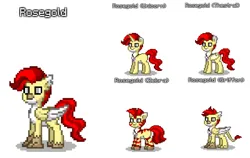 Size: 947x600 | Tagged: safe, artist:veprem, derpibooru import, oc, oc:rosegold, bat pony, gryphon, hippogriff, pony, zebra, fallout equestria, pony town, animated, image, jewelry, male, necklace, pearl necklace, pixel art, png, sprite