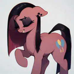 Size: 1024x1024 | Tagged: prompter needed, safe, ai content, derpibooru import, machine learning generated, stable diffusion, pinkie pie, black hair, ear piercing, eyebrow piercing, eyes closed, full body, generator:purplesmart.ai, goth, gothic, image, jpeg, makeup, mascara, piercing, pinkamena diane pie, simple background, smiling