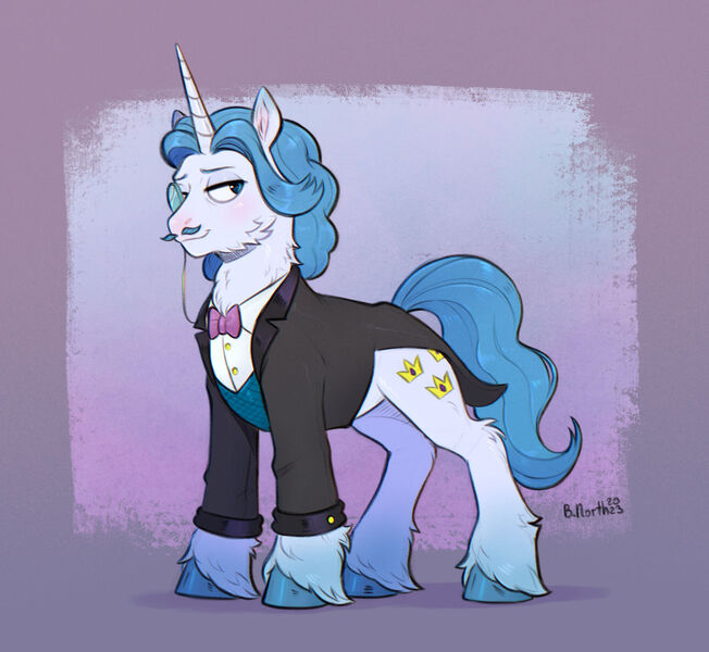 Size: 1600x1472 | Tagged: safe, artist:birdoffnorth, derpibooru import, fancypants, pony, unicorn, g4, bowtie, clothes, horn, image, jpeg, male, monocle, solo, stallion, suit, vest